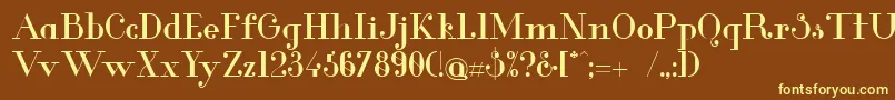 GlamorMedium Font – Yellow Fonts on Brown Background