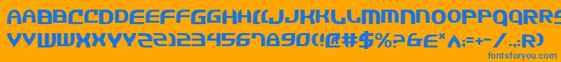 Jannsv2-Schriftart – Blaue Schriften auf orangefarbenem Hintergrund