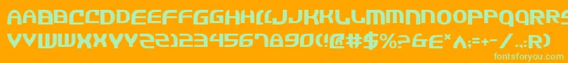 Jannsv2-Schriftart – Grüne Schriften auf orangefarbenem Hintergrund