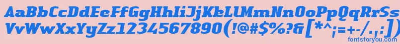 Шрифт LinotypeAuthenticSerifBlackitalic – синие шрифты на розовом фоне