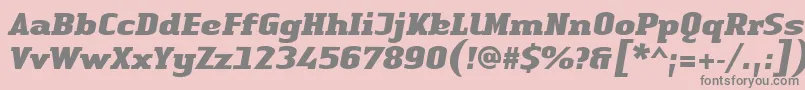 Шрифт LinotypeAuthenticSerifBlackitalic – серые шрифты на розовом фоне