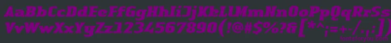 LinotypeAuthenticSerifBlackitalic Font – Purple Fonts on Black Background