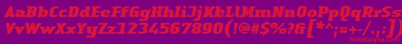 Шрифт LinotypeAuthenticSerifBlackitalic – красные шрифты на фиолетовом фоне