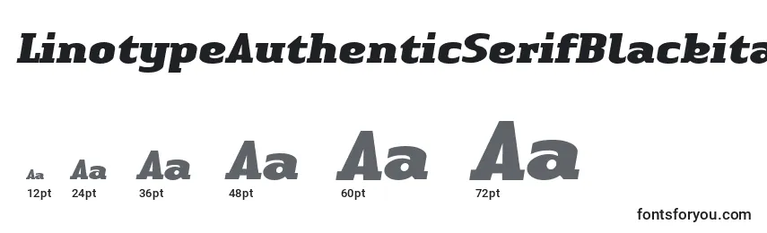 Размеры шрифта LinotypeAuthenticSerifBlackitalic