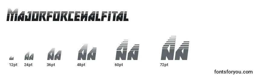 Majorforcehalfital Font Sizes