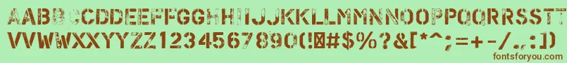 PfstampsproFlex Font – Brown Fonts on Green Background