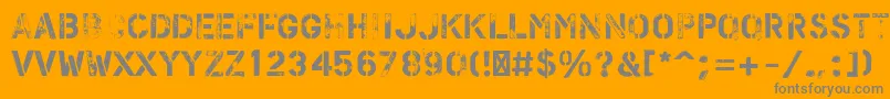 PfstampsproFlex-Schriftart – Graue Schriften auf orangefarbenem Hintergrund