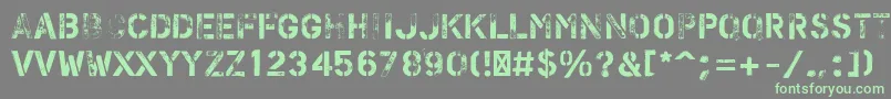 PfstampsproFlex Font – Green Fonts on Gray Background