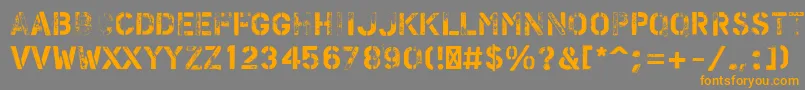 Шрифт PfstampsproFlex – оранжевые шрифты на сером фоне