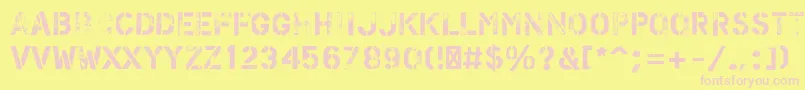 PfstampsproFlex Font – Pink Fonts on Yellow Background