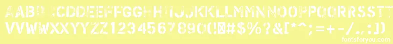 PfstampsproFlex Font – White Fonts on Yellow Background