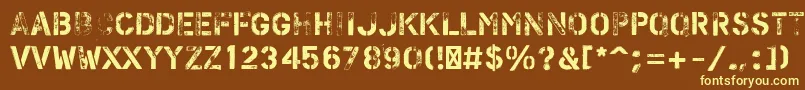 PfstampsproFlex Font – Yellow Fonts on Brown Background