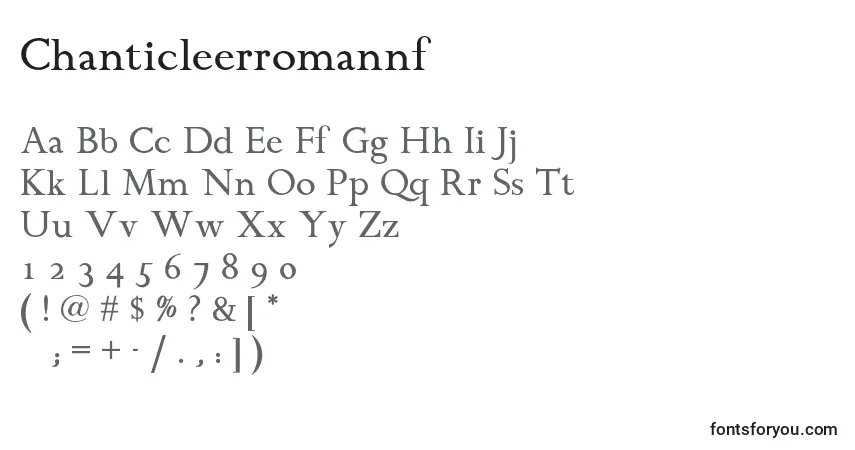 Шрифт Chanticleerromannf (115566) – алфавит, цифры, специальные символы