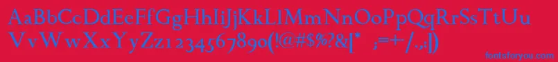 Chanticleerromannf Font – Blue Fonts on Red Background
