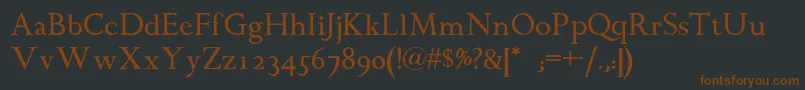 Chanticleerromannf Font – Brown Fonts on Black Background