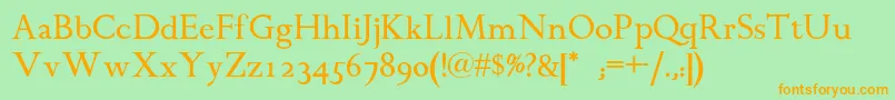 Chanticleerromannf Font – Orange Fonts on Green Background