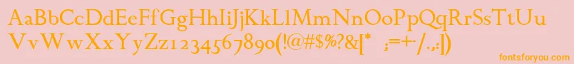 Chanticleerromannf Font – Orange Fonts on Pink Background