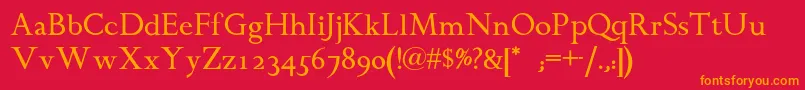 Chanticleerromannf Font – Orange Fonts on Red Background