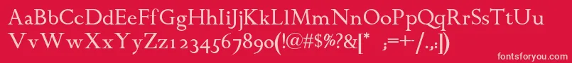 Chanticleerromannf Font – Pink Fonts on Red Background