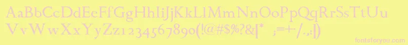 Chanticleerromannf Font – Pink Fonts on Yellow Background