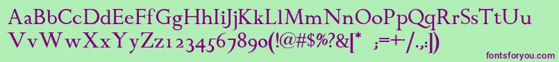 Chanticleerromannf Font – Purple Fonts on Green Background