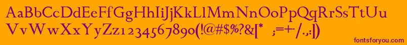 Chanticleerromannf Font – Purple Fonts on Orange Background