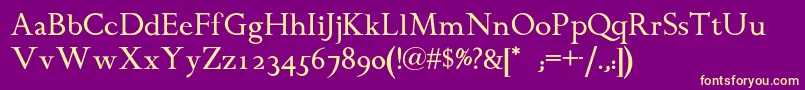 Chanticleerromannf Font – Yellow Fonts on Purple Background