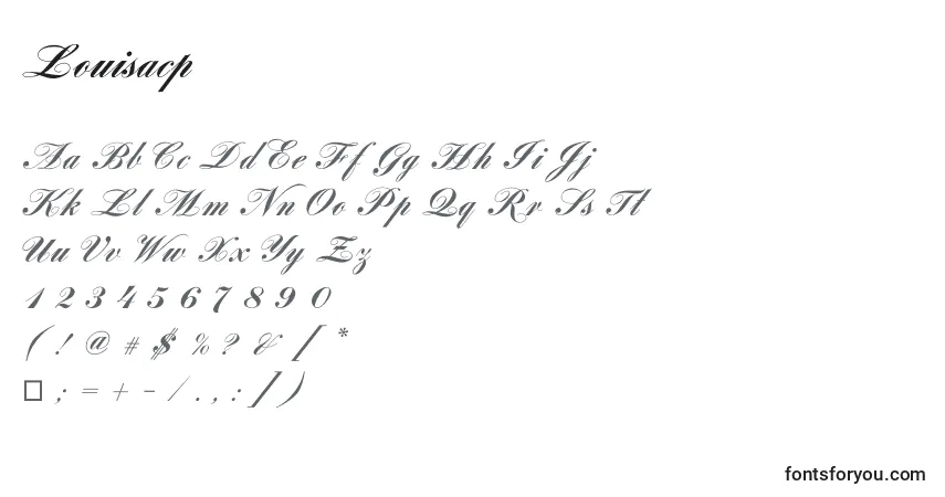 A fonte Louisacp – alfabeto, números, caracteres especiais