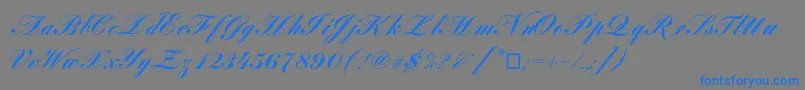 Louisacp-Schriftart – Blaue Schriften auf grauem Hintergrund