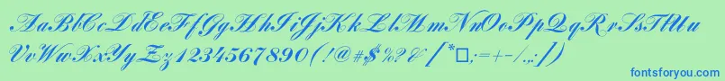 Louisacp Font – Blue Fonts on Green Background