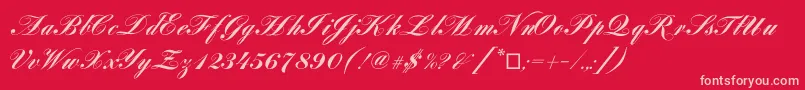 Louisacp Font – Pink Fonts on Red Background