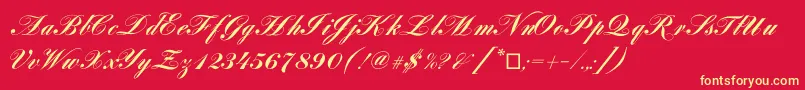 Louisacp Font – Yellow Fonts on Red Background