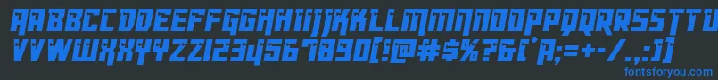 Dangerbotcond Font – Blue Fonts on Black Background