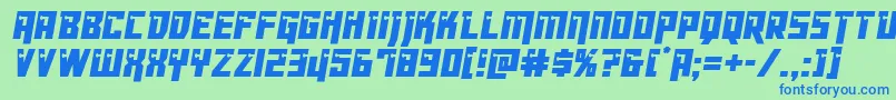 Dangerbotcond Font – Blue Fonts on Green Background