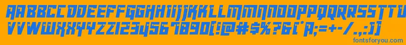 Dangerbotcond Font – Blue Fonts on Orange Background