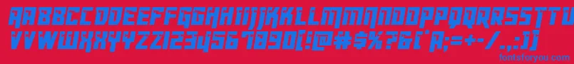 Dangerbotcond Font – Blue Fonts on Red Background