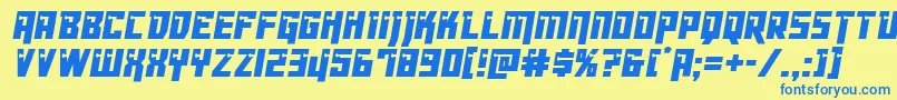 Dangerbotcond Font – Blue Fonts on Yellow Background