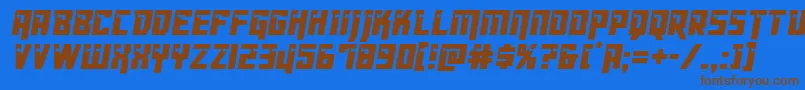 Dangerbotcond Font – Brown Fonts on Blue Background