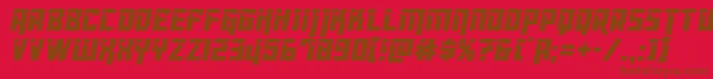 Dangerbotcond-fontti – ruskeat fontit punaisella taustalla