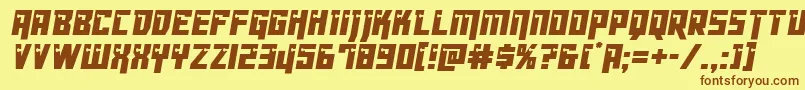 Dangerbotcond Font – Brown Fonts on Yellow Background