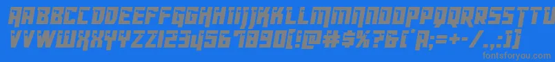 Dangerbotcond Font – Gray Fonts on Blue Background