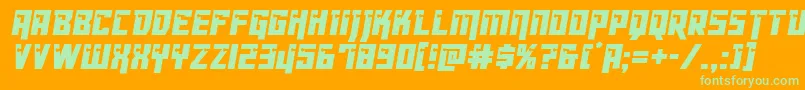 Dangerbotcond Font – Green Fonts on Orange Background