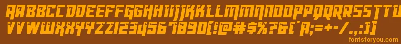 Dangerbotcond Font – Orange Fonts on Brown Background