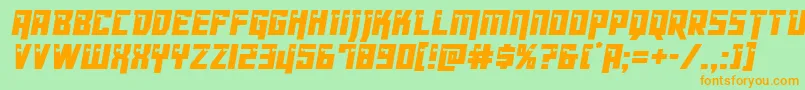 Dangerbotcond Font – Orange Fonts on Green Background