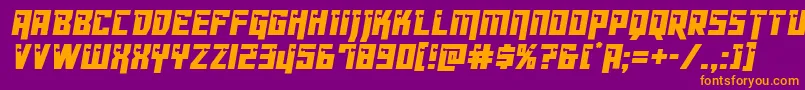 Dangerbotcond Font – Orange Fonts on Purple Background