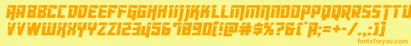 Dangerbotcond Font – Orange Fonts on Yellow Background