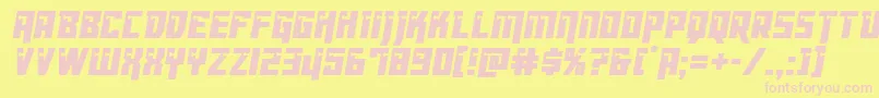 Dangerbotcond Font – Pink Fonts on Yellow Background