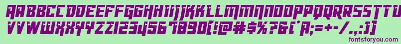 Dangerbotcond Font – Purple Fonts on Green Background