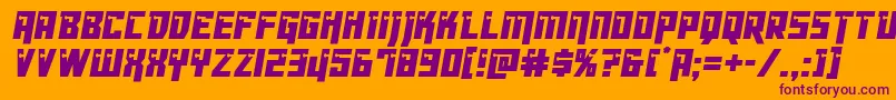 Dangerbotcond Font – Purple Fonts on Orange Background