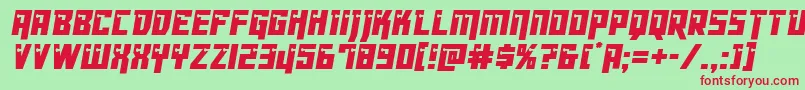 Dangerbotcond Font – Red Fonts on Green Background